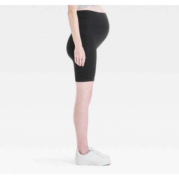 Over Belly Active Maternity Bike Shorts Small Isabel Maternity Ingrid Black NWT - Picture 4 of 5
